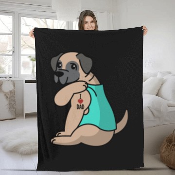 Discover I Love Dad English Mastiff Fleece Blankets