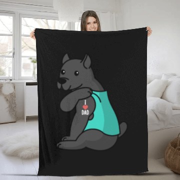 Discover I Love Dad Cane Corso Fleece Blankets