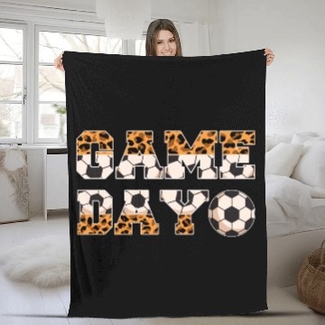 Discover Leopard Soccer Game Day Sports Lover Fleece Blankets