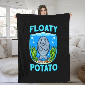 Discover Manatees Sea Cow Floaty Potato Manatee Fleece Blankets
