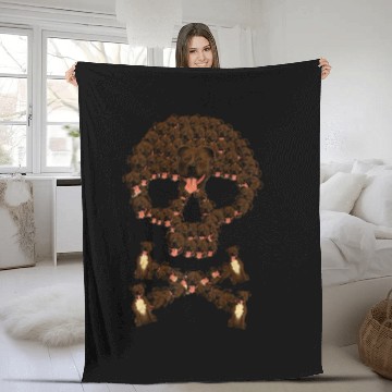 Discover Pitbull Dog Skull Vintage Fleece Blankets Dog Lover Fleece Blankets