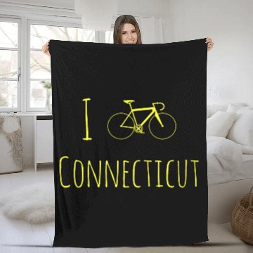 Discover Bike Connecticut Fleece Blankets Cyclist Fleece Blankets Racing Bicycle