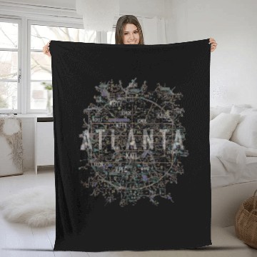 Discover Atlanta Pilot Aviation Air Traffic Control Airspac Fleece Blankets