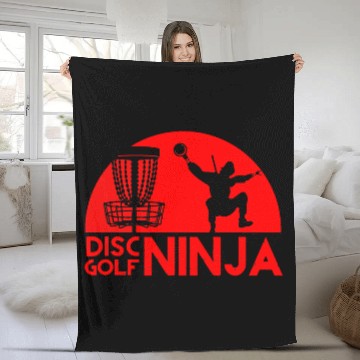 Discover Cute Disc Golf Ninja Funny Gift For Man Women Fleece Blankets