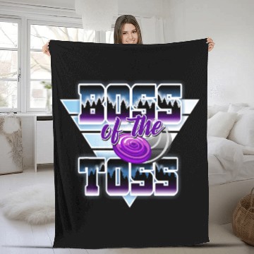 Discover Disc Golf Boss Toss Funny Frisbee Vintage Fleece Blankets