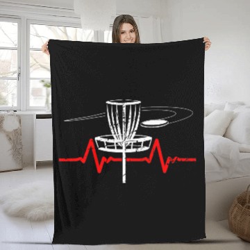 Discover Disc Golf Heartbeat Ultimate Frisbee Sports Fleece Blankets