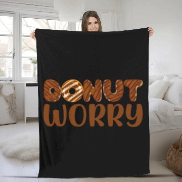 Discover Donut Worry - Funny Chocolate Donut Lover Foodie Fleece Blankets