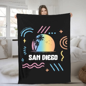 Discover San Diego Florida Vacation Family Fleece Blankets