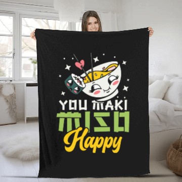 Discover You Maki Miso Happy Ramen Lover Japan Japanese Fleece Blankets