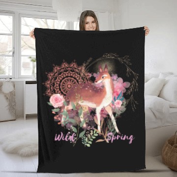 Discover Sweet Deer In Wild Spring - 6 Fleece Blankets