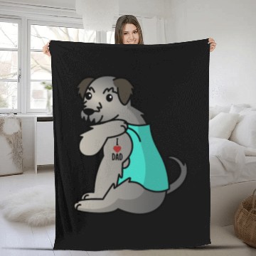 Discover I Love Dad Irish Wolfhound Fleece Blankets