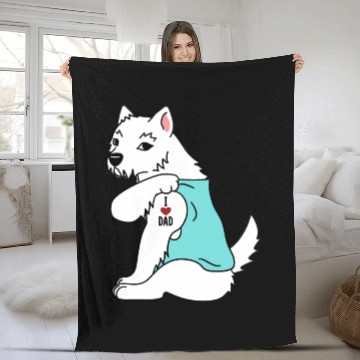 Discover I Love Dad Westie Fleece Blankets