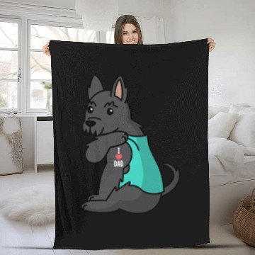 Discover I Love Dad Scottish Terrier Fleece Blankets