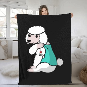 Discover I Love Dad Poodle Fleece Blankets