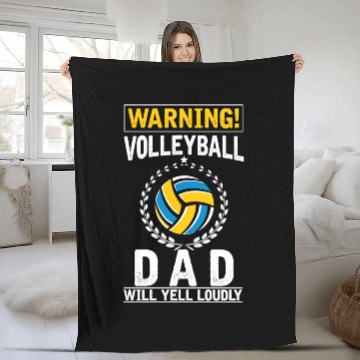 Discover Volleyball Dad Loud Yelling Father Fleece Blankets