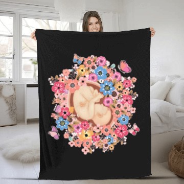 Discover Midwife Flowers Butterfly Baby Doula Fleece Blankets