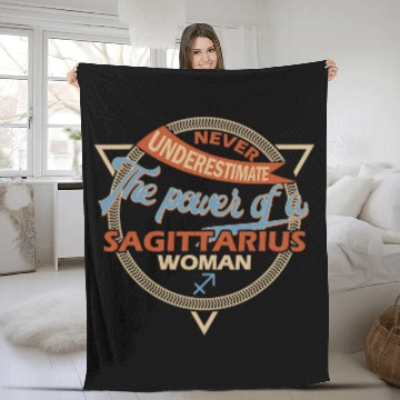 Discover Never Underestimate A Sagittarius Woman Fleece Blankets