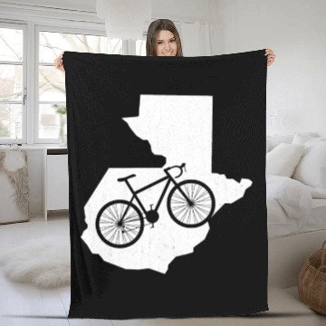 Discover Cute Guatemala Bike Cycling Lover Gift Fleece Blankets