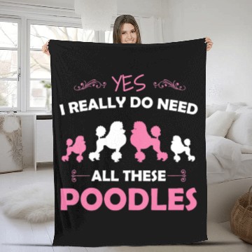 Discover Womens Funny Standard Poodle Dog Lover Puppy Breed Fleece Blankets