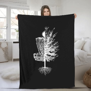 Discover Disc Golf Fleece Blankets Basket Tree Frisbee Golf Fleece Blankets