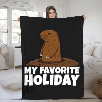 Discover My Favourite Holiday Groundhog Fleece Blankets