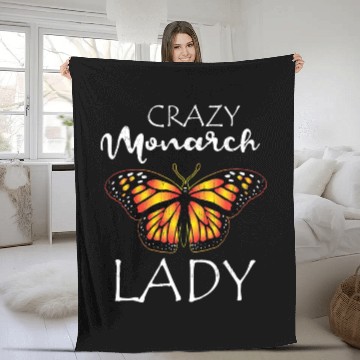 Discover Crazy Monarch Butterfly Lady Butterflie Lover Cute Fleece Blankets