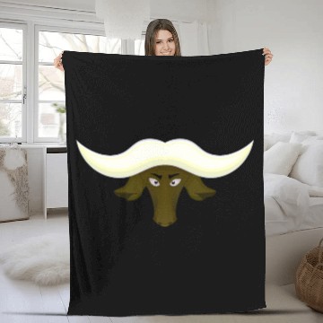 Discover green buffalo head Fleece Blankets