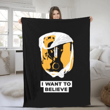 Discover I Want To Believe 001 Skull Fleece Blankets