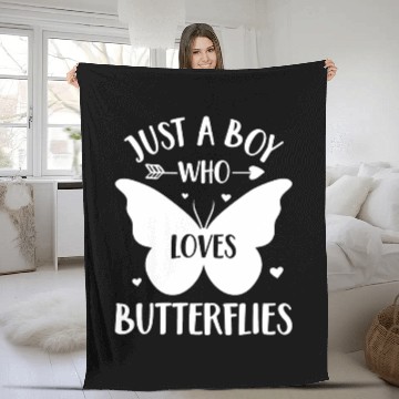 Discover Just a Boy Who Loves Butterflies Butterfly Lover Fleece Blankets