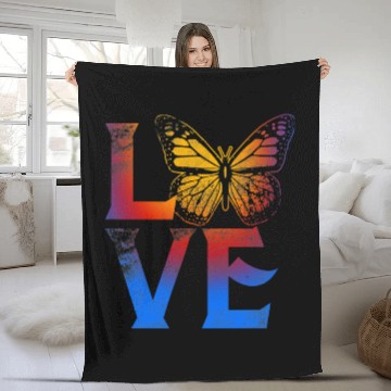 Discover Love Butterflies Butterfly Ditressed Insect Lover Fleece Blankets
