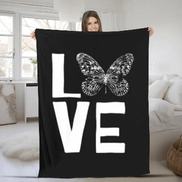 Discover Love Butterflies Butterfly Silhouette Insect Lover Fleece Blankets