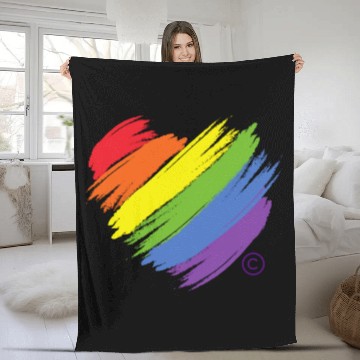Discover Majestic Brand Rainbow Heart Collection Fleece Blankets