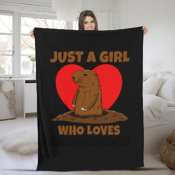 Discover Just A Girl Who Loves Groundhog Fleece Blankets