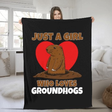 Discover Just A Girl Who Loves Groundhog Fleece Blankets