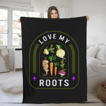 Discover Roots Vegetable Fleece Blankets, Love My Roots Fleece Blankets,