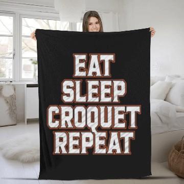 Discover Croquet Repeat : Eat Sleep Croquetfather'smother's Fleece Blankets