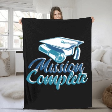 Discover Mission Completed Graduation University Done Missi Fleece Blankets