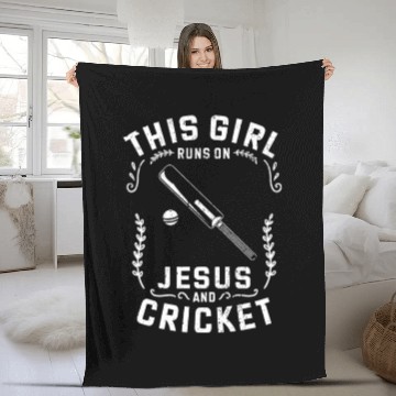 Discover Christian This Girl Runs On Jesus And Cricket Fleece Blankets