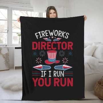 Discover Funny 4th Of July Independence Day Fireworks Gifts Fleece Blankets