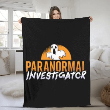 Discover Ghost Hunter Paranormal Investigator Ghost Hunting Fleece Blankets