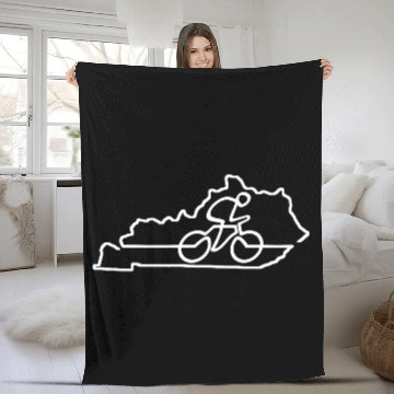 Discover Kentucky Cycling Cyclist Gift Bike Road Racing Fleece Blankets