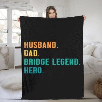 Discover Card Game Bridge Quote for a Bridge Husband Fleece Blankets