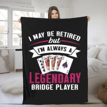 Discover Card Game Bridge Design for a Retired Bridge Nerd Fleece Blankets