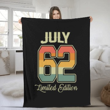 Discover Vintage 60th Birthday July 1962 Sports Gift Fleece Blankets