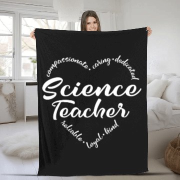 Discover Science teacher with heart design Fleece Blankets