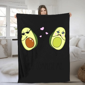 Discover You complete me - Avocado <3 Fleece Blankets