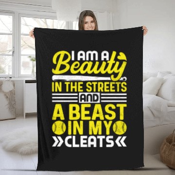 Discover I'm a Beauty in the Streets - Funny Softball Coach Fleece Blankets