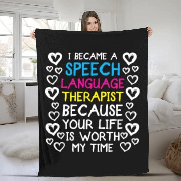 Discover Speech Therapy SLP Speech Language Pathologist Fleece Blankets