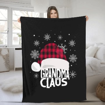 Discover Womens Grandma Claus Christmas Buffalo Plaid Fleece Blankets