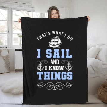 Discover Sailing Ship Boat Waves Fleece Blankets